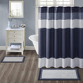 Madison Park Amherst Tufted Bath Rug Cotton Non-Slip, 20 x 30, Navy | Quick Dry, Ultra Soft, Pile, Machine Washable, Absorbent, OEKO-TEX Certified