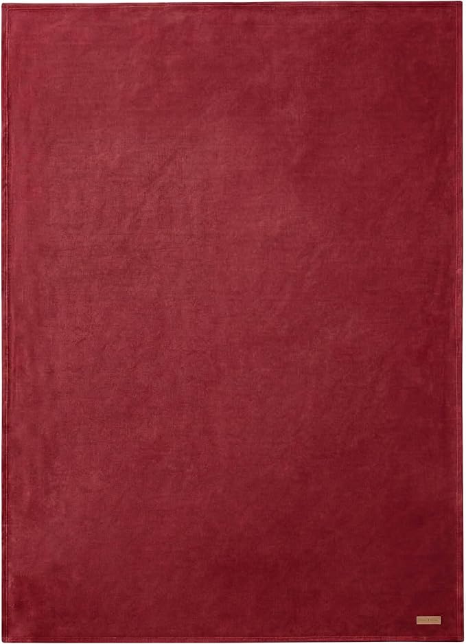 Lucky Brand Solid Plush 50"X70" Throw Blanket, Red- Soft, Cozy, and Timeless Comfort
