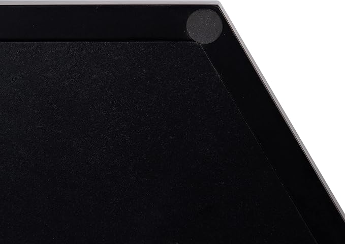 Kate and Laurel Halsey Hexagon Decorative Wooden Tray with Polished Metal Handles; 22 x 19; Black and Gold; Modern Glam Wood Hexagon Serving Tray for Display or Decoration