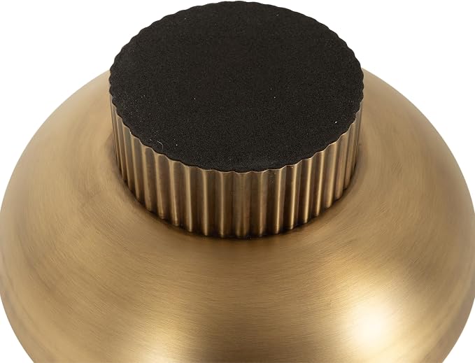 Kate and Laurel Rooks Ribbed Decorative Metal Bowl; 12 Inch Diameter; Brass; Modern Raised Fruit Bowl for Kitchen Counter or Use as a Key Bowl for an Entryway Table