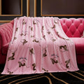 Baby Phat Oversized Plush Throw Blanket 60" x 70", Cheetah Tossed Logo Hot Pink