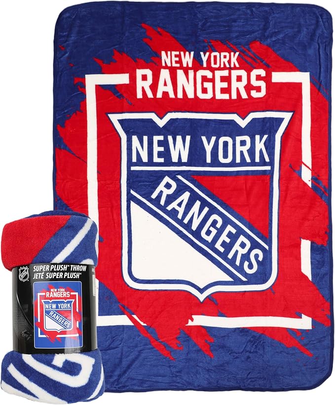 Northwest NHL New York Rangers Micro Raschel Throw Blanket, 46" x 60", Dimensional
