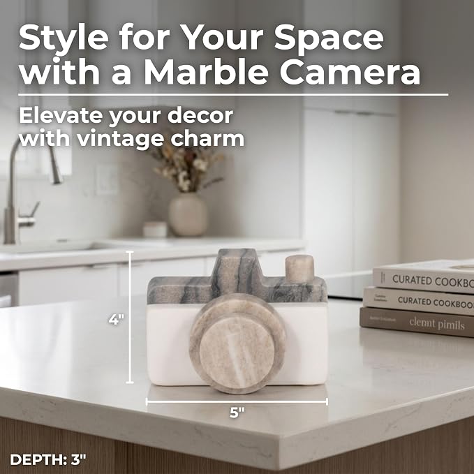 Sagebrook Home 5-Inch Multi Marble Camera Decorative Object
