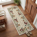 Artoid Mode Rustic Check Flower Spring Runner Rug, Summer Home Decor Low-Profile Non-Slip Washable Carpet Runner for Hallways Kitchen Laundry Bedroom Bathroom 2x6 Feet