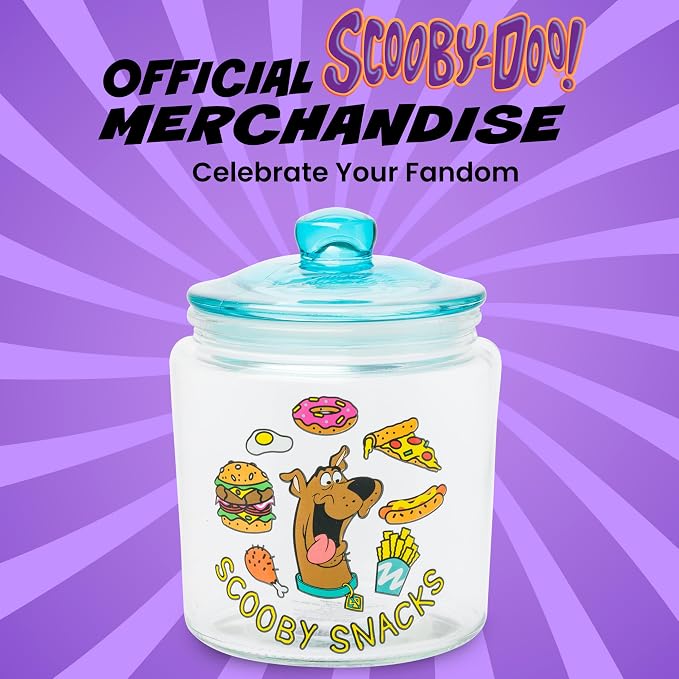 Silver Buffalo Scooby Doo Scooby Snacks, Glass Jar with Lid | Cookie Candy, Small Size