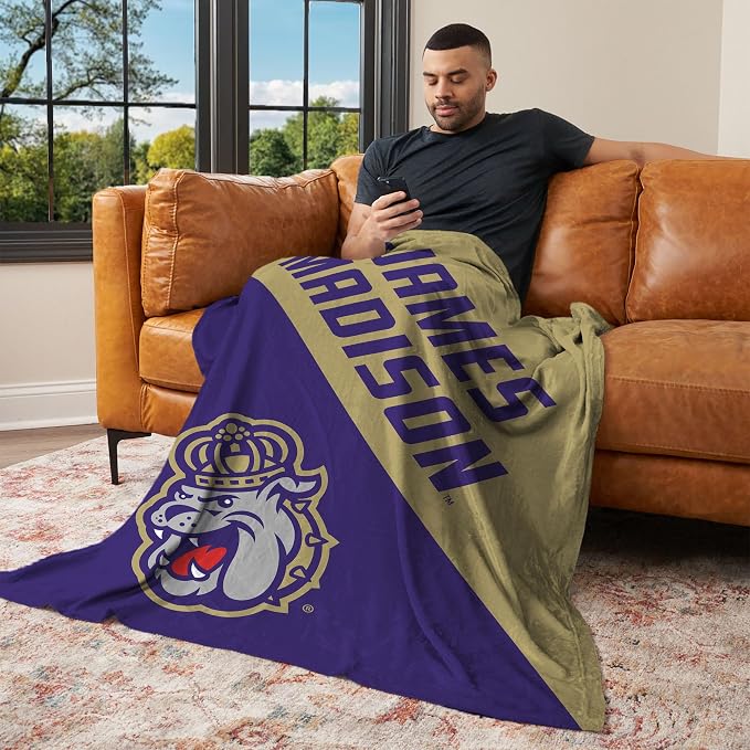Northwest NCAA Silk Touch Throw Blanket, Ultra Soft Plush Polyester, Lightweight Warm Decorative Fan Gift, 46 x 60 in