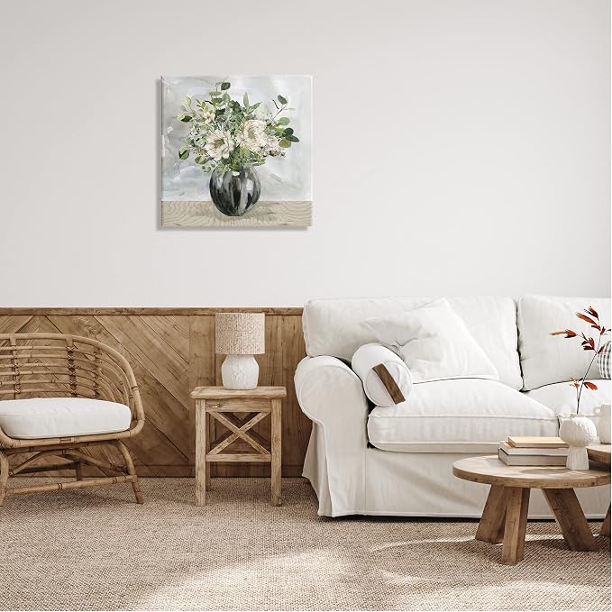 Stupell Industries Mixed Blooms Vase Bouquet, 24 x 24 Inch Canvas Wall Art | Stupell Industries · By Carol Robinson · Ready to hang · Rustic country charm for living room or bedroom · Made in USA