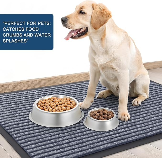 OLANLY Front Door Mat Indoor Outdoor Entrance, Waterproof Heavy Duty Doormat, Fade Resistant, Low Profile, Easy Clean Patio Porch Welcome Floor Mats for Entry, 71x30, Ash Grey