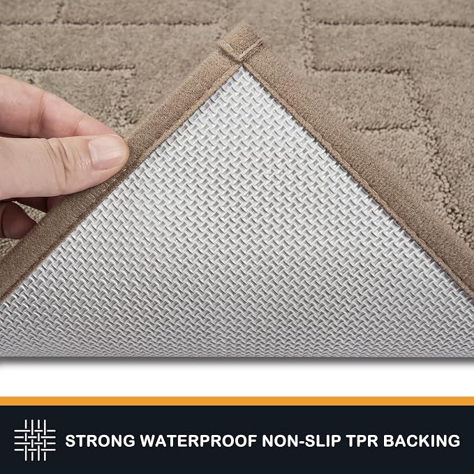 PURRUGS Dirt Trapping Door Mat 20" x 31.5", Non-Slip Machine Washable Entry Rug, Dog Doormat, Indoor Front Door Mat, Super Absorbent Entryway Rug for Muddy Shoes & Paws, Taupe