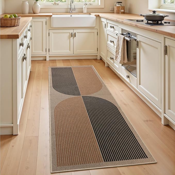 EDIMENS 2x6 Runner Rug Easy Jute Washable Kitchen Indoor Outdoor Non Slip | Rugs for Kitchen Floor Runner Rug for Laundry Balcony Low Pile Rugs Rainbow Carpet for Hallway Runner 6ft Entry