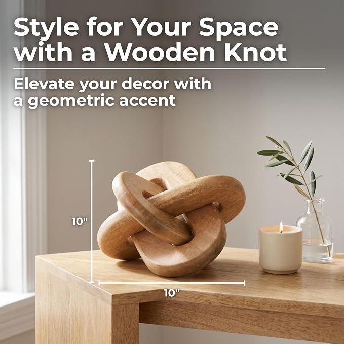 Home Decor and Bathroom Decor Sculpture - Room Display with Statues and Ornaments for Office Styling, Bookshelves or Living Room Decor Accent - Modern Coffee Table Arrangement - 10", Brown