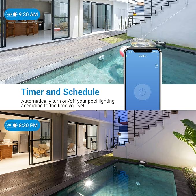 DEWENWILS Heavy Duty Pool Timer, WiFi Smart Timer Box - 40A 120-277VAC 2HP | Compatible with Smart Phone, Alexa, Google Assistant, Works for Pool Pump, Water Heater, Pool Filter, Spa, etc, ETL Listed