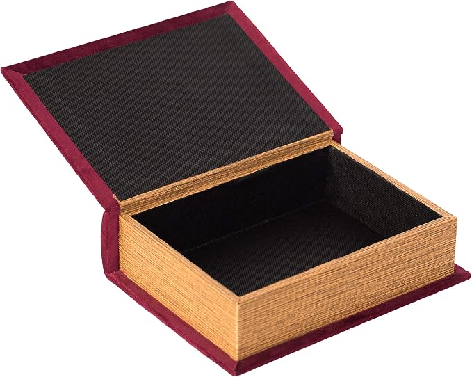 Vintiquewise Decorative Vintage Book Shaped Trinket Storage Box - Red