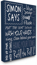 Stupell Industries Simon Says Bath Rules'| Canvas Art | Stupell Industries | 24 x 30 Inches, Easy to Hang and Sturdy, Made in USA, by Regina Nouvel