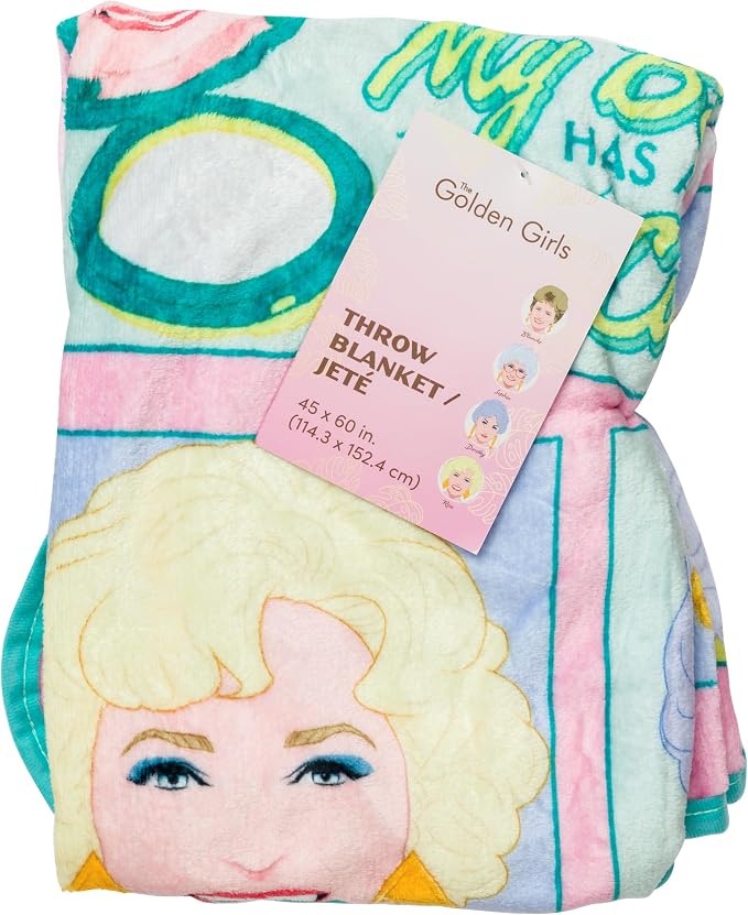 Silver Buffalo Golden Girls, Fleece Throw Blanket, 45x60in | Flannel, Dorothy, Rose, Blanche, Sophia, Soft and Cozy, 180 GSM