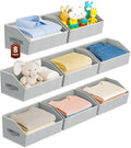 Homsorout Large Closet Organizers and Storage Bins - 8 Pack Trapezoid Storage Baskets for Shelves, Foldable Fabric Baskets with Handles Ideal for Closet, Basket, Wardrobe and Shelf Storage, Light Grey