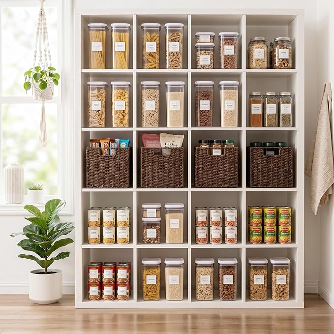 StorageWorks 9 inch Cube Storage Bins,Wicker Baskets for Storage,Brown | 2-Pack,Handwoven Wicker Storage Cubes,Paper Rope Square Cube Organizer Bins,Foldable,Baskets for Organizing,9x9 Storage Cube