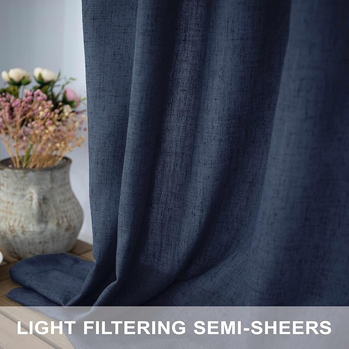 Navy Blue Curtains 84 Inch Length - Image 3