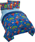 Marvel Avengers Twin Comforter Set 4 Piece Kids Bedding for Boys, Blue | Spiderman Superhero, Comforter Sheets Pillowcase, Official Product, Soft Microfiber, Machine Washable, Easy Care, Boys Gift