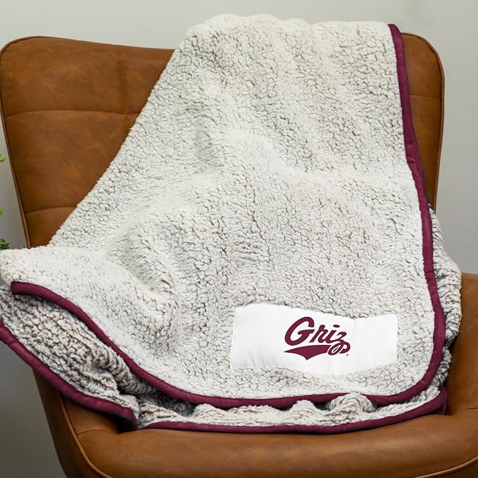 Logo Brands NCAA Frosty Fleece Blanket (50" x 60") – Soft & Warm Sherpa Material with Team Logo, Team Color Trim, Great Gift for Alumni & Students
