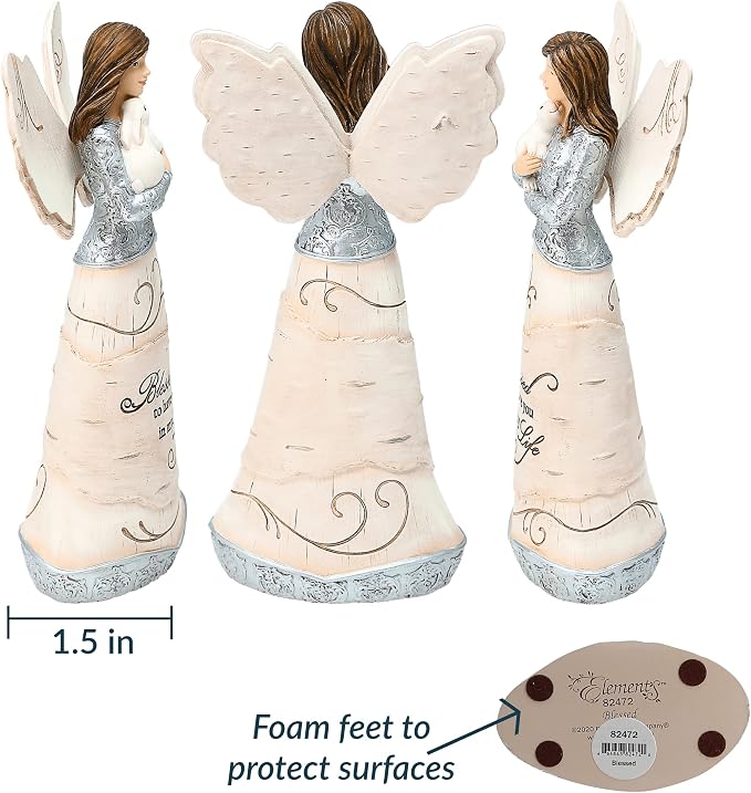 Pavilion Gift Company - Blessed - 7.5" Angel Holding a Bunny