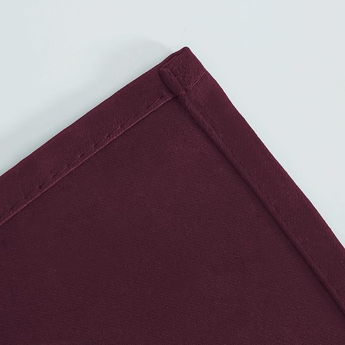 LEMOMO Burgundy Blackout Curtains 38 x 54 Inch Length/Set of 2 Curtain Panels/Thermal Insulated Room Darkening Blackout Curtains for Bedroom