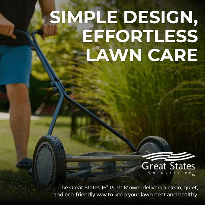 Great States 415-16 16-Inch Reel Lawn Mower with T-Style Handle