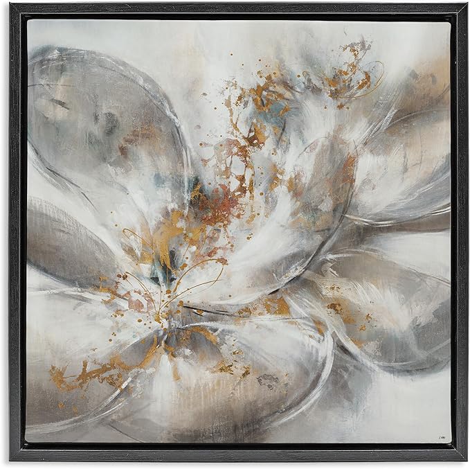 Abstract Floral Bloom Gallery, 24 x 24 Inch Canvas in Floater Frame | Stupell Industries · By K. Nari · Ready to hang · Made in USA