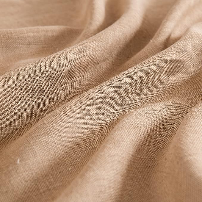 MIULEE Brown Linen Curtains 90 Inch Length 2 Panels - Image 4