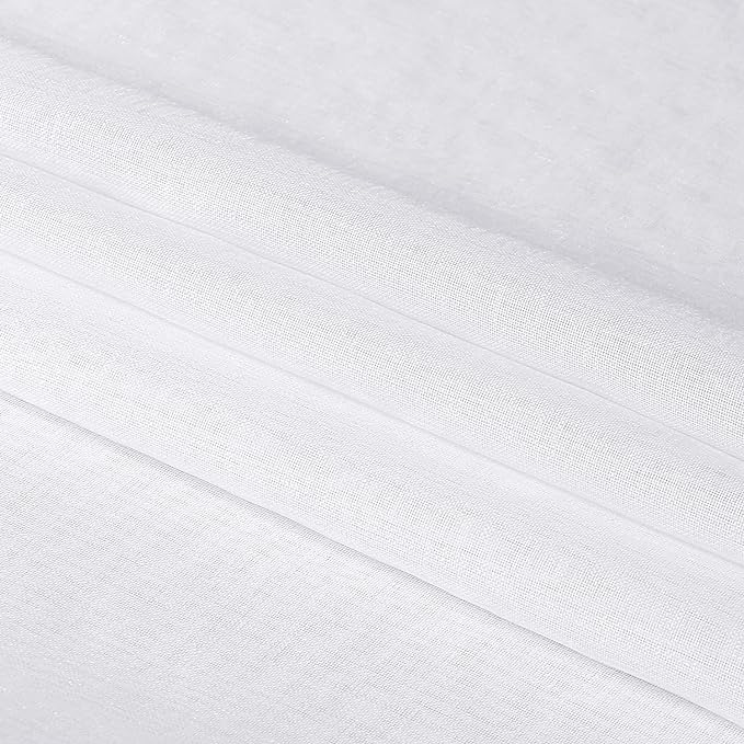DWCN Sheer White Curtains 90 inches Long, Elegant Transparent Voile Sheer - Image 6