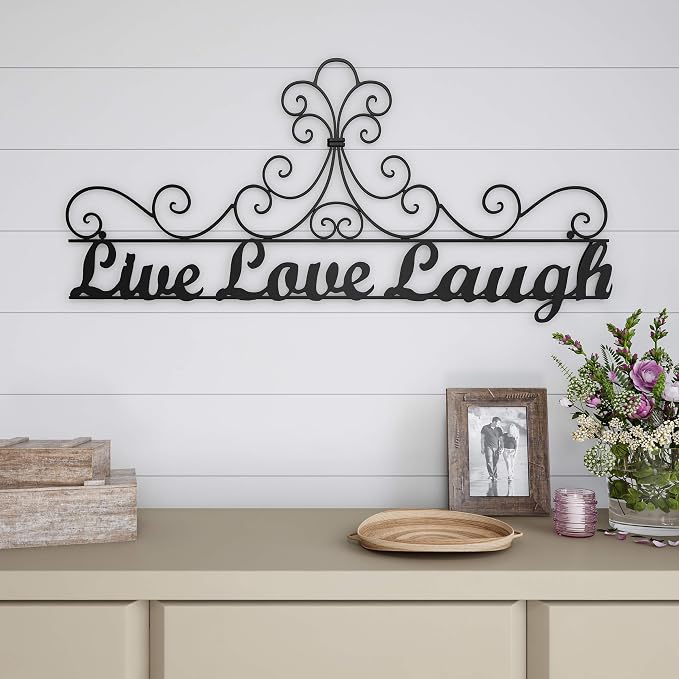 Metal Cutout-Live Laugh Love Decorative Wall Sign-3D Word Art Home Accent Décor-Modern Rustic or Vintage Farmhouse Style by Lavish Home