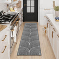 Tiffasea Washable Runner Rug 2'x7' Long Hallway Runner Indoor Outdoor Rugs | Reversible Black Kitchen Runner Cotton Hand-Woven Modern Area Rug Carpet Runners for Bathroom Bedroom Entryway Laundry Room