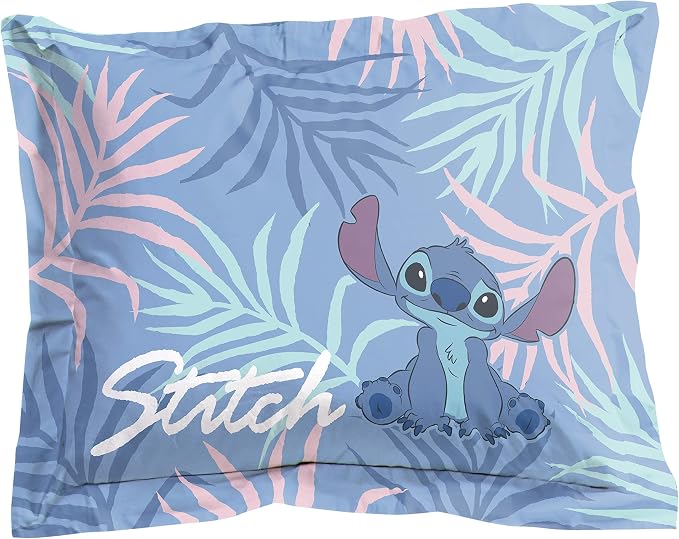 Jay Franco Disney Lilo & Stitch Paradise Dream Twin Comforter & Sham Set - Super Soft Kids Reversible Bedding - Fade Resistant Microfiber (Official Disney Product)
