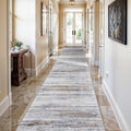 3x18 Washable Hallway Runner Rug: Extra Long Runners for Entryway Living Room Dining Room - Stain and Water Resistant Rugs with Non-Slip Backing - Soft Low-Pile Carpet 18ft Beige Grey