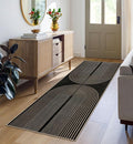 Rugalia Easy Jute Rainbow Runner Rug, 2x6 Black Washable Rugs Runner for Hallway Non-Slip Boho Farmhouse Kitchen Runner Rug, Modern Abstract Indoor Outdoor Carpet for Porch Laundry Entryway