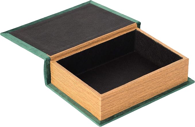 Vintiquewise Decorative Vintage Book Shaped Trinket Storage Box- Green