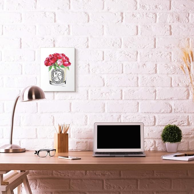 Fashion Designer Rose Glass, 10 x 15 Inch Mounted Print on Wall Plaque | Stupell Industries · By Amanda Greenwood · Ready to hang · Giftable floral accent · Made in USA