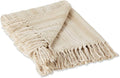 DII Braided Striped Decorative Throw Blanket, 50x60, Vintage Linen