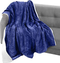 Elegant Comfort Throw Blanket, Reversible Sherpa Flannel, Ultra-Soft, Fuzzy, Cozy and Plush- All Season Lightweight Decorative Throw, 50 x 60 inches, Solid Sherpa Throw, Royal Blue