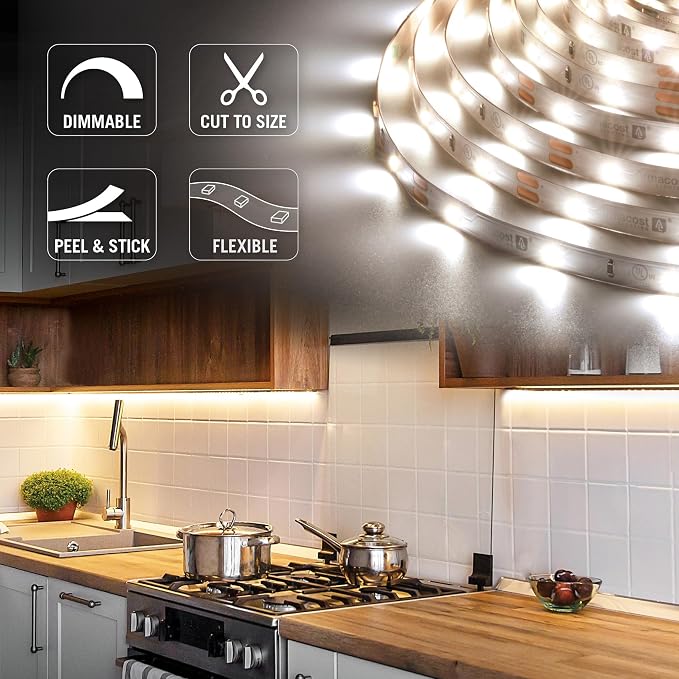 Armacost Lighting RibbonFlex Pro 12V White LED Strip Lights 30 LED/m, 5000K, 32.8 ft, 161250