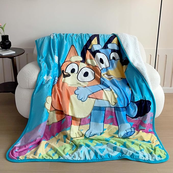 Northwest Bluey Silk Touch Sherpa Throw Blanket, 60" x 80", Togetherness