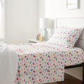 Amazon Basics Kid's Soft Easy-Wash Microfiber 3-Piece Sheet Set, Twin, Multi-Color Butterflies, Butterfly Friends, Printed