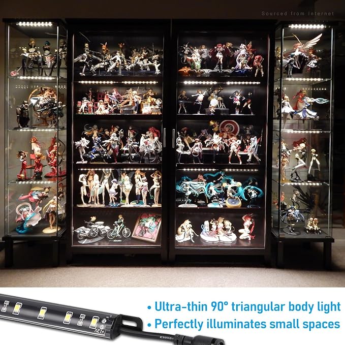 TORCHSTAR 6pcs 12 Inch LED Safe Lighting Kit, Rocker Switch, 5000K | UL Power Adapter, Input 100-240V, Linkable Gun Safe Light Bars, 900LM, for Under Cabinet Locker Closet Showcase, Daylight