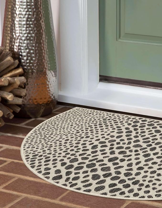 Jill Zarin Jill Zarin Outdoor Collection Area Rug - Cape Town (2' 2" x 3' 7" Hearth Black/Ivory)