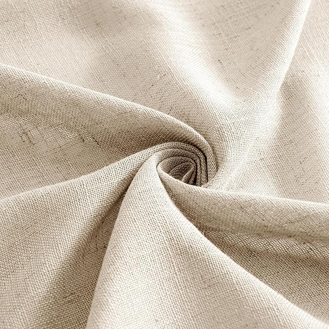 MIULEE Light Taupe Linen Curtains 108 Inches Long 2 Panels for Bedroom Living Room, Soft Linen Textured Window Drapes Semi Sheer Light Filtering Back Tab Rod Pocket Farmhouse Modern Burlap Look Decor