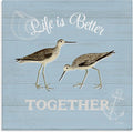 Coastal Sandpiper Love Nautical, 24 x 24 Inch Canvas Wall Art | Stupell Industries · By Katie Pertiet · Ready to hang · Charming gift for coastal spaces · Made in USA