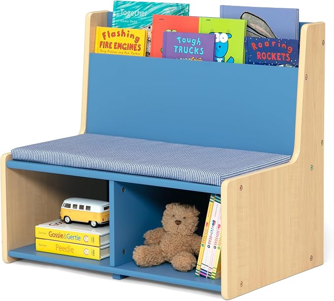Delta Children - GapKids Reading Nook with Padded Bench - Greenguard Gold Certified, Indigo Blue