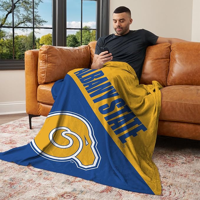 Northwest NCAA Silk Touch Throw Blanket, Ultra Soft Plush Polyester, Lightweight Warm Decorative Fan Gift, 46 x 60 in