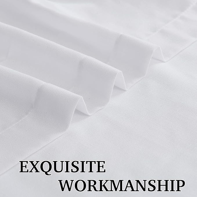 RYB HOME Living Room Curtains Linen Sheer, Light Filtering White Linen Curtains - Image 4