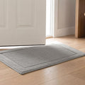 Madison Park Sanctuary 100% Cotton Non-Slip Bath Rug, 17x24 Inch, Grey | Low-Profile Woven Design, Ultra Soft Absorbent & Machine Washable, Ideal for Bathroom Bedroom and Entryway Decor